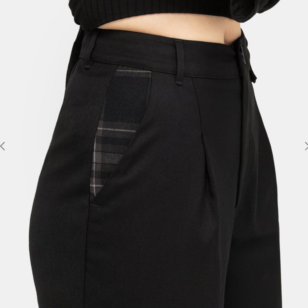 DISTURBIA Clover Check Contrast Trousers - Size 12